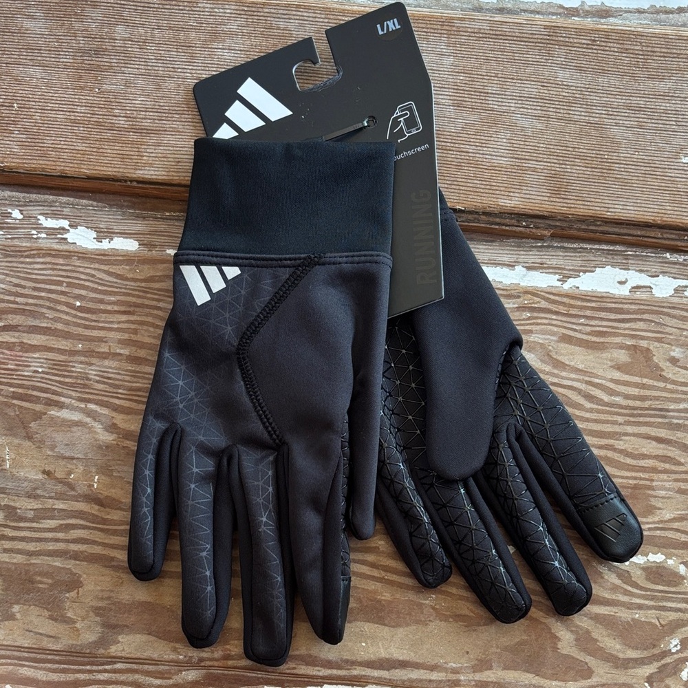 Adidas Black Running Gloves - L/XL